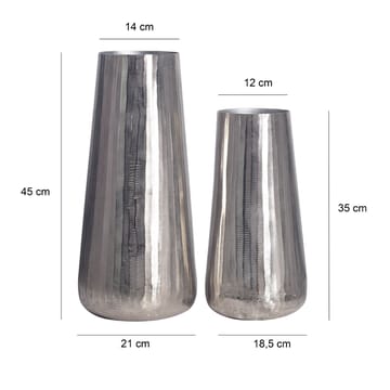 Daleri Vase 45 cm sett med 2 - Sølvfarget - Interiør - Dekorasjon & innredningsdetaljer - Vas - Sylindervase