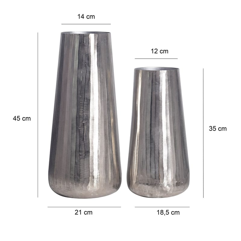 Daleri Vase 45 cm sett med 2 - Sølvfarget - Interiør - Dekorasjon & innredningsdetaljer - Vas - Sylindervase