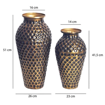 Dalilo Vase 51 cm Sett med 2 - Antikk gull med mørk patina - Interiør - Dekorasjon & innredningsdetaljer - Vas - Blomstervase
