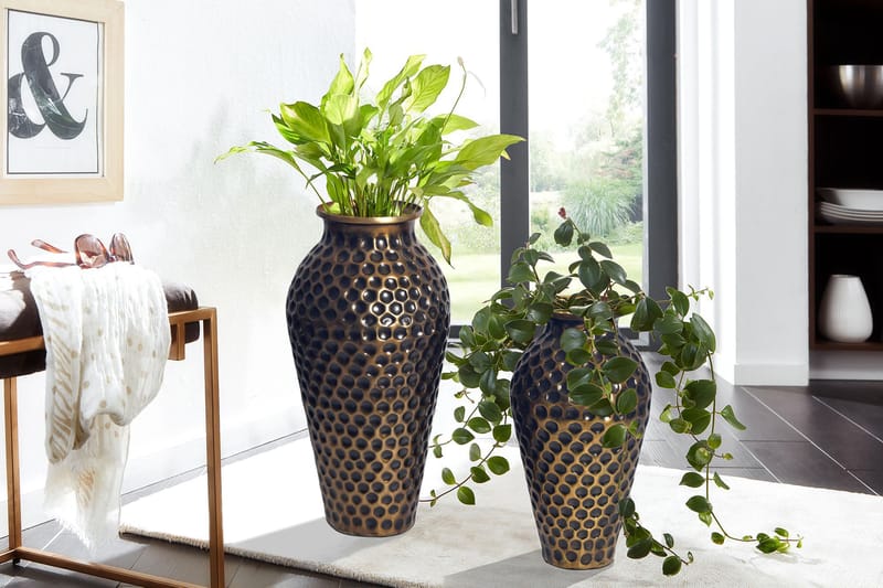 Dalilo Vase 51 cm Sett med 2 - Antikk gull med mørk patina - Interiør - Dekorasjon & innredningsdetaljer - Vas - Blomstervase
