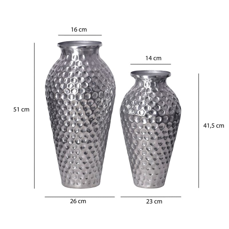Dalilo Vase 51 cm Sett med 2 - Sølvfarget - Interiør - Dekorasjon & innredningsdetaljer - Vas - Blomstervase