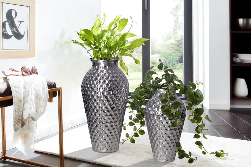Dalilo Vase 51 cm Sett med 2 - Sølvfarget - Interiør - Dekorasjon & innredningsdetaljer - Vas - Blomstervase