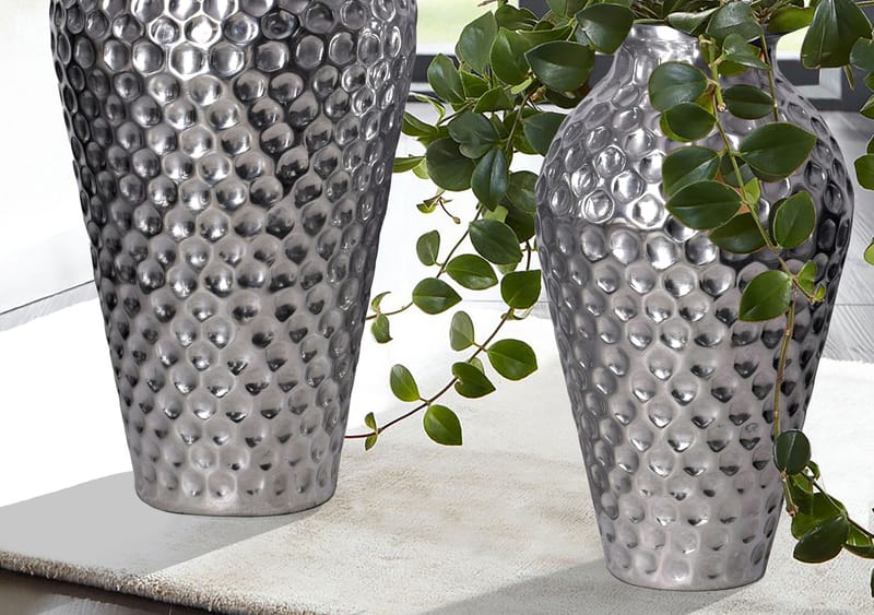 Dalilo Vase 51 cm Sett med 2 - Sølvfarget - Interiør - Dekorasjon & innredningsdetaljer - Vas - Blomstervase