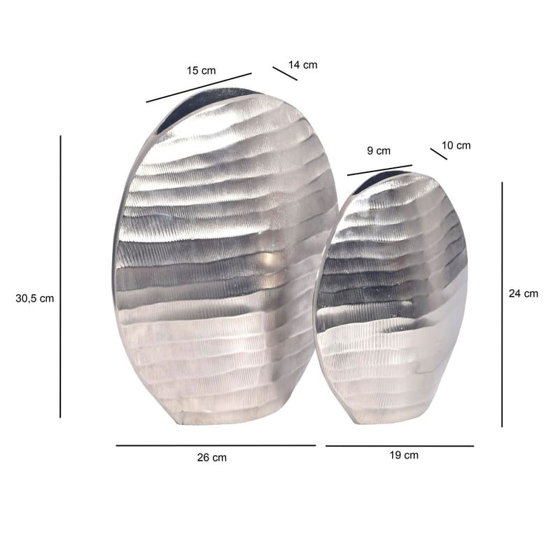 Dalira Vase 31 cm sett med 2 - Sølvfarget - Interiør - Dekorasjon & innredningsdetaljer - Vas - Blomstervase