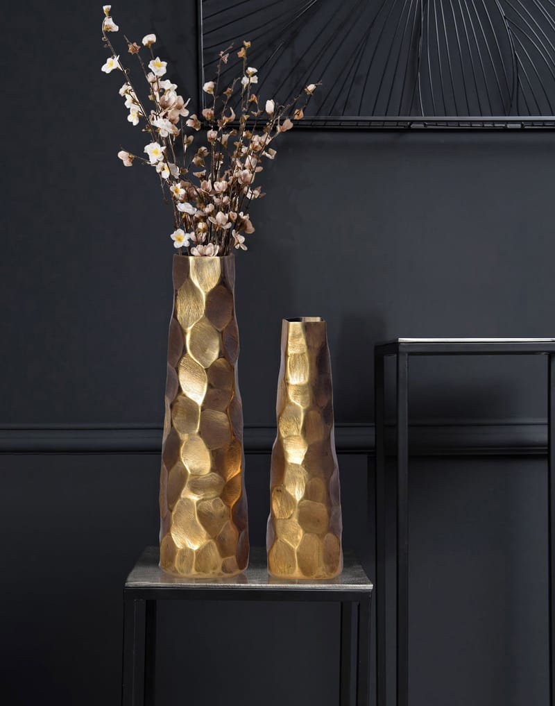 Daluna Vase 49 cm sett med 2 - Gullfarget - Interiør - Dekorasjon & innredningsdetaljer - Vas - Sylindervase