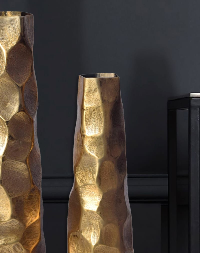 Daluna Vase 49 cm sett med 2 - Gullfarget - Interiør - Dekorasjon & innredningsdetaljer - Vas - Sylindervase