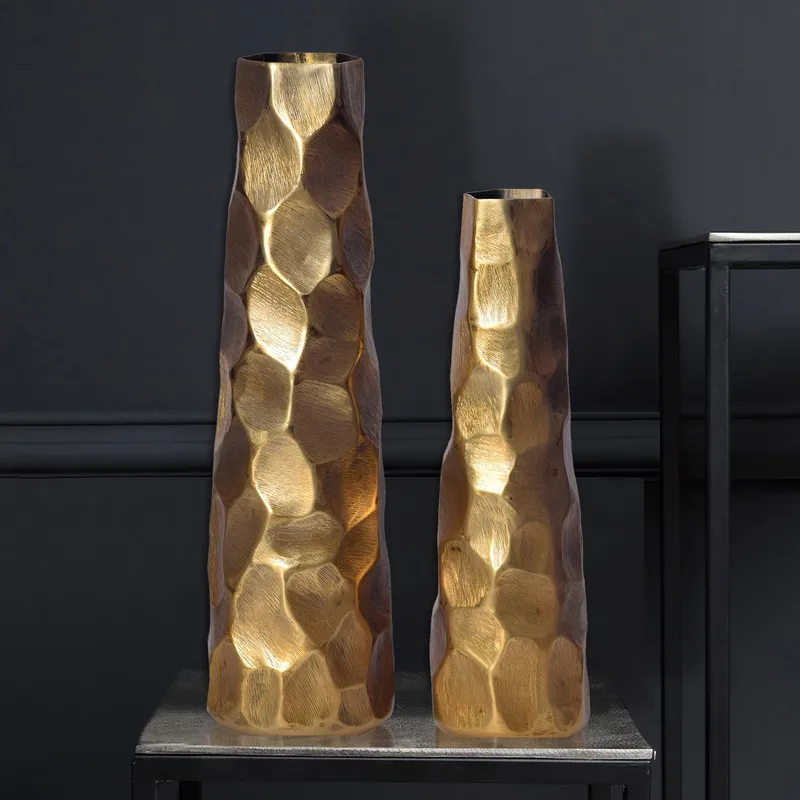 Daluna Vase 49 cm sett med 2 - Gullfarget - Interiør - Dekorasjon & innredningsdetaljer - Vas - Sylindervase
