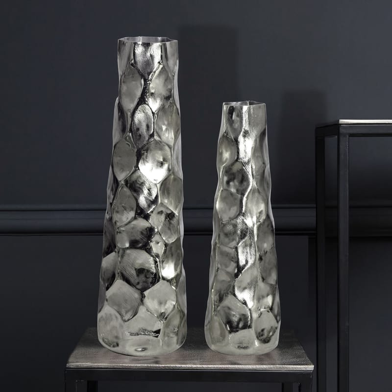 Daluna Vase 49 cm sett med 2 - Sølvfarget - Interiør - Dekorasjon & innredningsdetaljer - Vas - Sylindervase