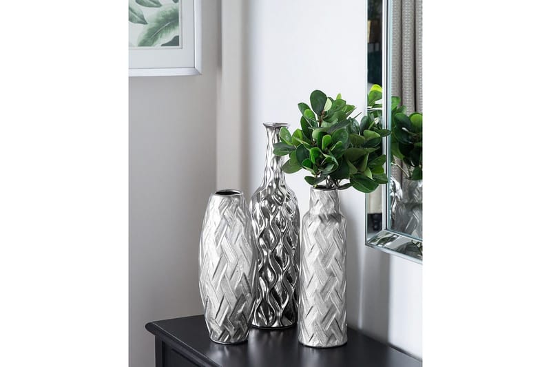 Dekorationsvas Beliani Arpad Silver - Interiør - Dekorasjon & innredningsdetaljer - Vas - Blomstervase