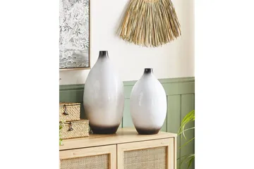 Dekorationsvas Beliani Baeza 21x21x46 cm White||Black - Interiør - Dekorasjon & innredningsdetaljer - Vas - Blomstervase