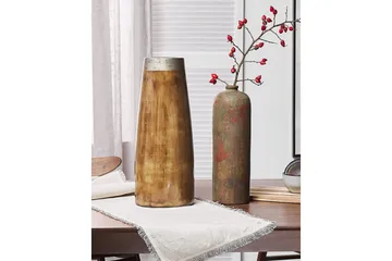 Dekorationsvas Beliani Cyrene Dark colored wood||Silver - Interiør - Dekorasjon & innredningsdetaljer - Vas - Blomstervase