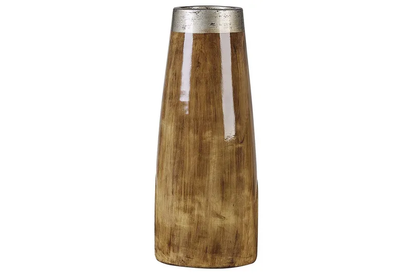Dekorationsvas Beliani Cyrene Dark colored wood||Silver