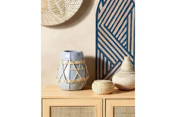 Dekorationsvas Beliani Kamering blue||Beige - Interiør - Dekorasjon & innredningsdetaljer - Vas - Blomstervase