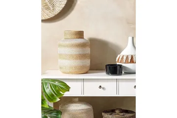 Dekorationsvas Beliani Renun White||Nature||Beige - Interiør - Dekorasjon & innredningsdetaljer - Vas - Blomstervase