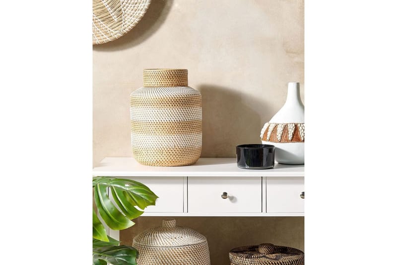 Dekorationsvas Beliani Renun White||Nature||Beige - Interiør - Dekorasjon & innredningsdetaljer - Vas - Blomstervase