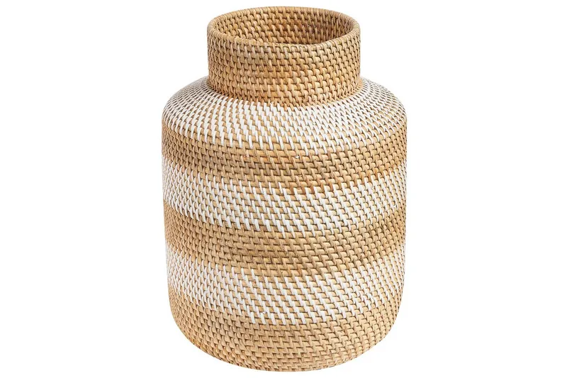Dekorationsvas Beliani Renun White||Nature||Beige