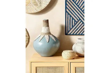 Dekorationsvas Beliani Silau blue||Beige - Interiør - Dekorasjon & innredningsdetaljer - Vas - Blomstervase