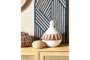 Dekorationsvas Beliani Simpang Cream white||Dark colored wood - Interiør - Dekorasjon & innredningsdetaljer - Vas - Blomstervase