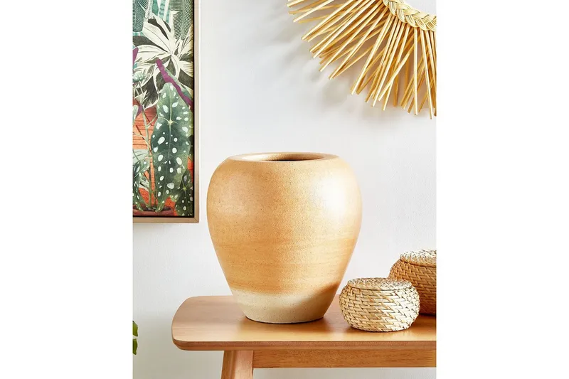 Dekorationsvas Beliani Skione Orange||Beige - Interiør - Dekorasjon & innredningsdetaljer - Vas - Blomstervase