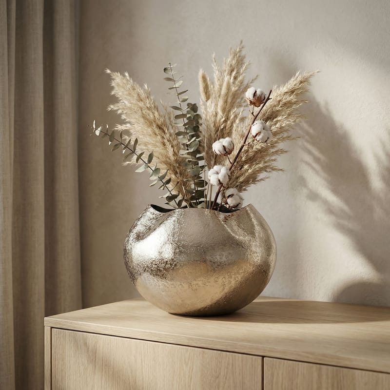 Harvik bordvase 30 cm i aluminium - Sølv - Interiør - Dekorasjon & innredningsdetaljer - Vas - Blomstervase
