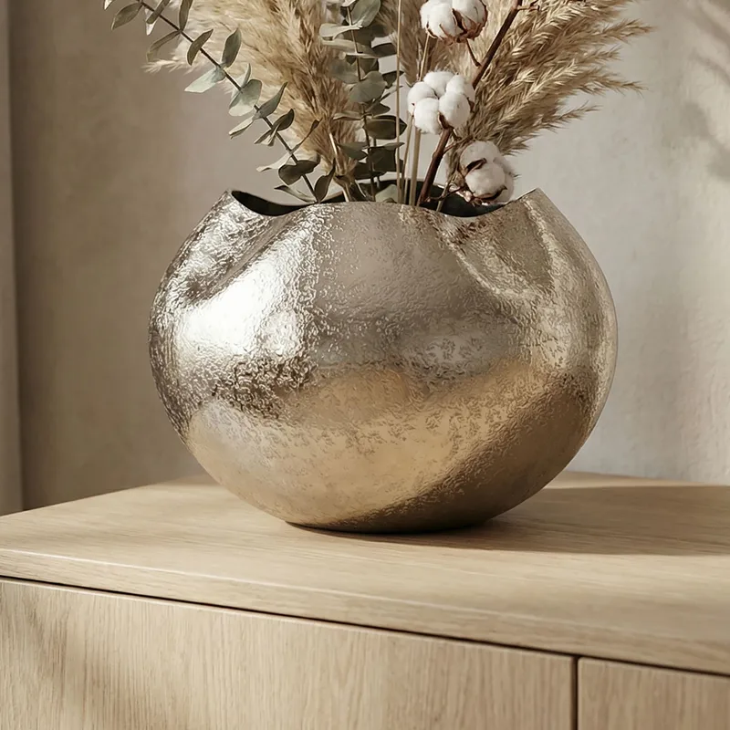 Harvik bordvase 30 cm i aluminium - Sølv - Interiør - Dekorasjon & innredningsdetaljer - Vas - Blomstervase