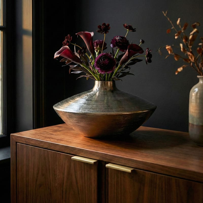 Helin bordsvase 35 cm i aluminium - Sølv - Interiør - Dekorasjon & innredningsdetaljer - Vas - Blomstervase