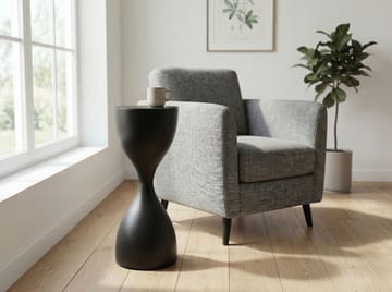 Relvik rundt sidebord 23 cm i metall og glass - Svart - Interiør - Dekorasjon & innredningsdetaljer - Vas - Blomstervase