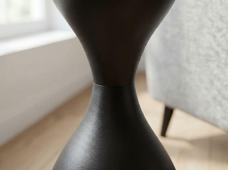 Relvik rundt sidebord 23 cm i metall og glass - Svart - Interiør - Dekorasjon & innredningsdetaljer - Vas - Blomstervase