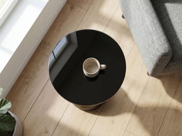 Relvik rundt sidebord 23 cm i metall og glass - Svart - Interiør - Dekorasjon & innredningsdetaljer - Vas - Blomstervase