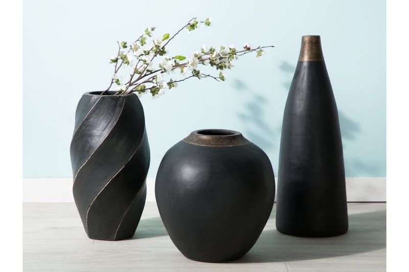 Vase Lauri 31 cm - Svart - Blomstervase - Vas - Dekorasjon & innredningsdetaljer