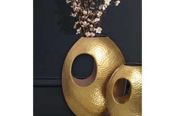 Vase Wohnling Sett av 2 Aluminium Hamret utseende, moderne loftstil Gull - Gull - Interiør - Dekorasjon & innredningsdetaljer - Vas - Blomstervase