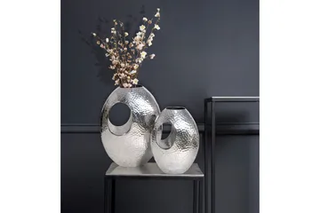 Vase Wohnling Sett av 2 Aluminium Hamret utseende, moderne loftstil Sølv - Sølv - Interiør - Dekorasjon & innredningsdetaljer - Vas - Blomstervase