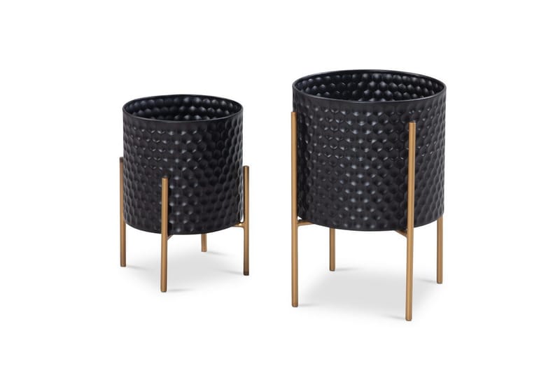 Vase Wohnling Sett av 2 Aluminium Blomster Plantepotte 3D Sirkel Overflate Moderne