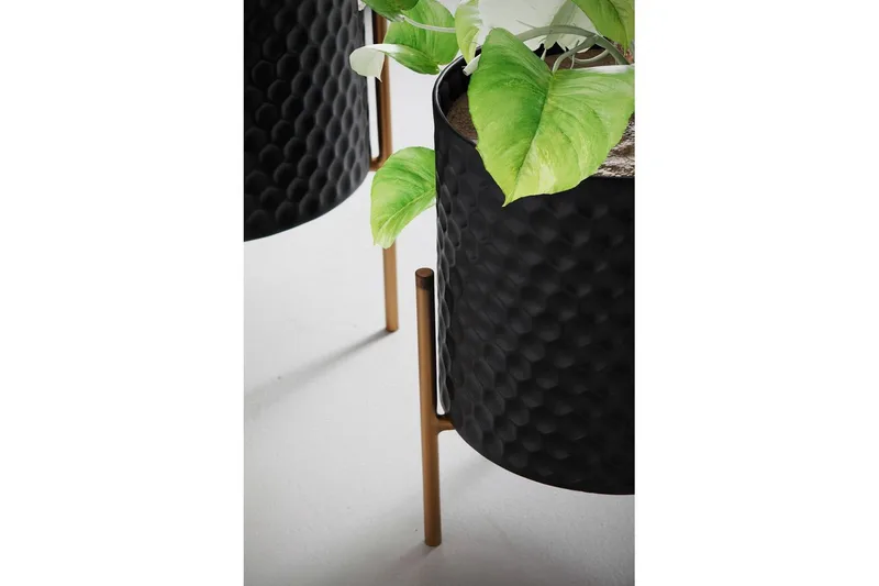 Vase Wohnling Sett av 2 Aluminium Blomster Plantepotte 3D Sirkel Overflate Moderne - Interiør - Dekorasjon & innredningsdetaljer - Krukker