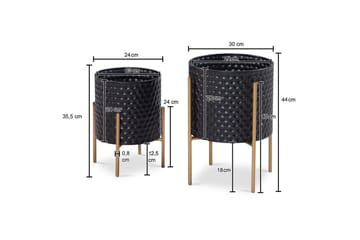 Vase Wohnling Sett av 2 Aluminium Blomster Plantepotte 3D Sirkel Overflate Moderne - Interiør - Dekorasjon & innredningsdetaljer - Krukker