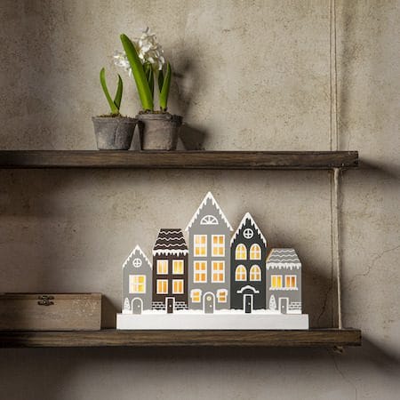 Villa lysestake 32 cm - grå - Interiør - Dekorasjon & innredningsdetaljer - Julepynt & juledekorasjon