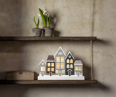 Villa lysestake 32 cm - grå - Interiør - Dekorasjon & innredningsdetaljer - Julepynt & juledekorasjon