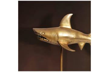 Dekorativ figur Wohnling Deco hai 70 cm aluminium, maritim stil Gull - Gull - Interiør - Dekorasjon & innredningsdetaljer