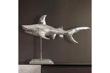 Dekorativ figur Wohnling Deco hai 70 cm aluminium, maritim stil Sølv - Sølv - Interiør - Dekorasjon & innredningsdetaljer