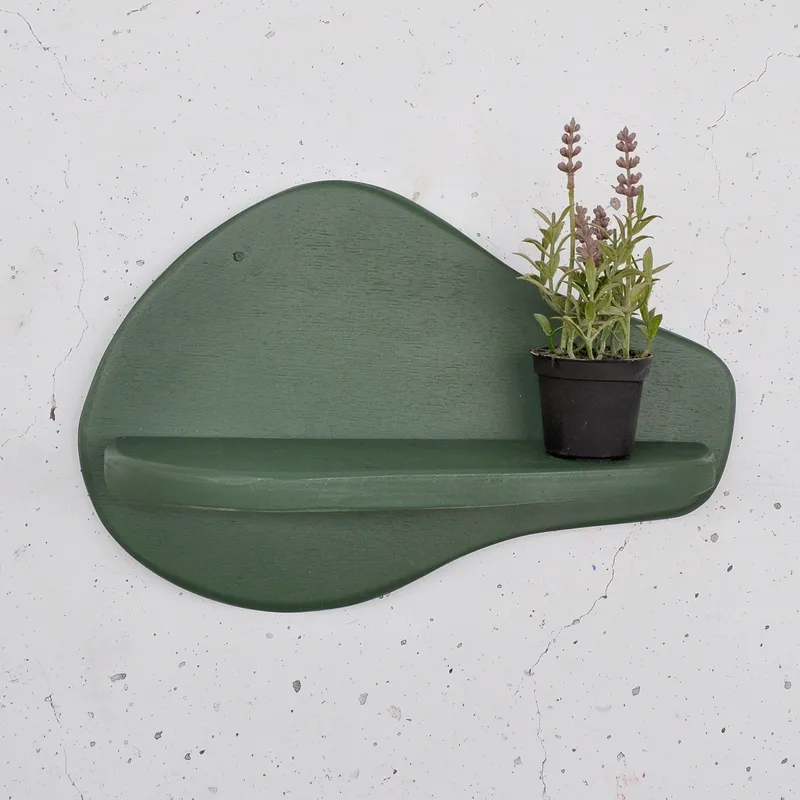 Dekorativ vegghylle i tre Hanah Home Magna Grønn 35 x 23 x 11 cm - Interiør - Dekorasjon & innredningsdetaljer
