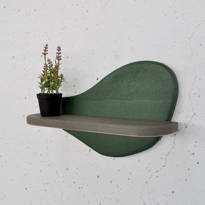 Dekorativ vegghylle i tre Hanah Home Magna Grønn / grå 35 x 20 x 11 cm - Interiør - Dekorasjon & innredningsdetaljer