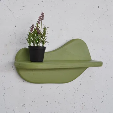 Dekorativ vegghylle i tre Hanah Home Magna Lysegrønn 35 x 18 x 11 cm