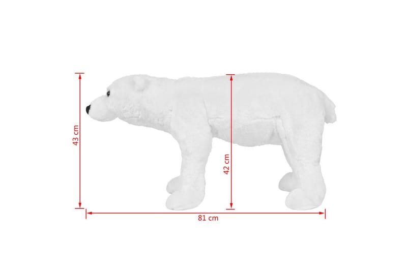 Stående lekeisbjørn plysj hvit XXL - Dekorasjon til barnerom