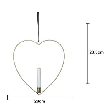 Flamme Heart innendørsdekorasjon 28 cm - Messing - Interiør - Innredning til barnerom - Barnelamper