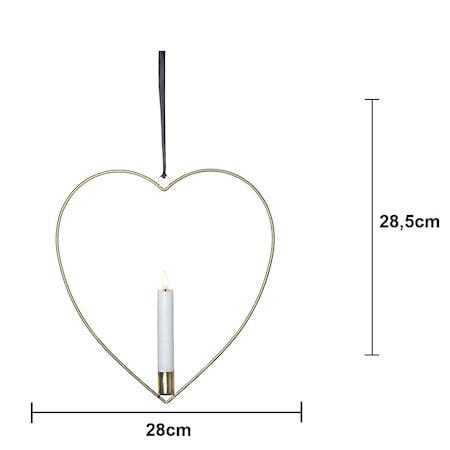 Flamme Heart innendørsdekorasjon 28 cm - Messing - Interiør - Innredning til barnerom - Barnelamper