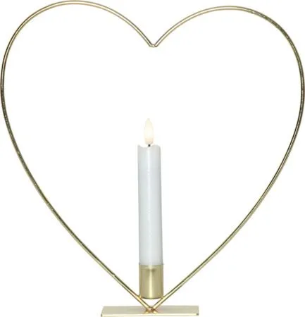 Flamme Heart innendørsdekorasjon 28 cm, Messing