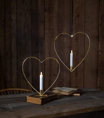 Flamme Heart innendørsdekorasjon 28 cm - Messing - Interiør - Innredning til barnerom - Barnelamper