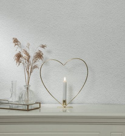 Flamme Heart innendørsdekorasjon 28 cm - Messing - Interiør - Innredning til barnerom - Barnelamper