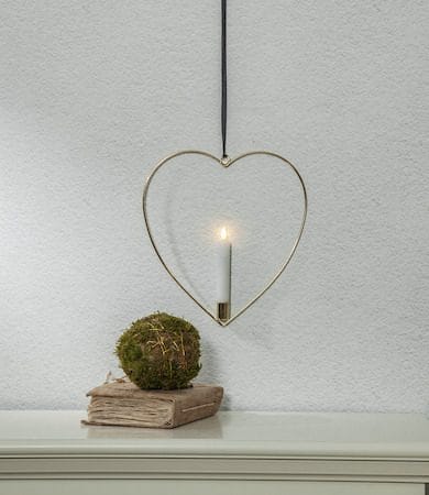 Flamme Heart innendørsdekorasjon 28 cm - Messing - Interiør - Innredning til barnerom - Barnelamper
