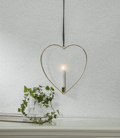 Flamme Heart innendørsdekorasjon 28 cm - Messing - Interiør - Innredning til barnerom - Barnelamper